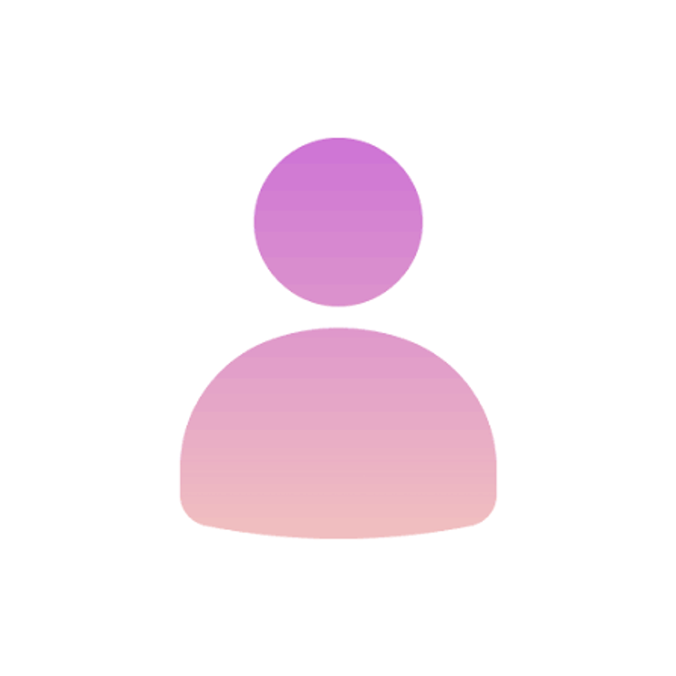 Digital illustration. Profile silhouette of a professional woman in a suit, enclosed in a circle.