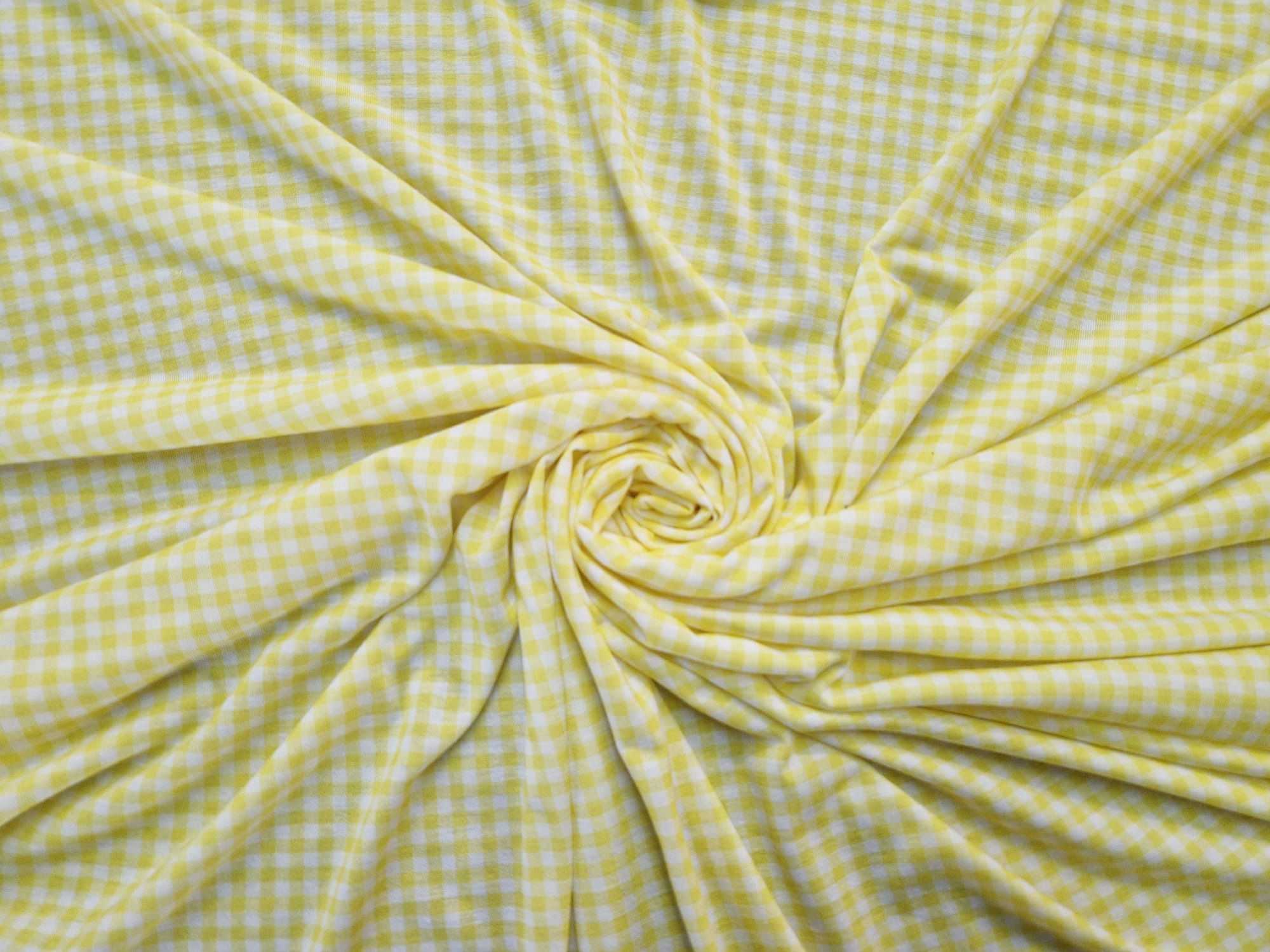 Yellow School Gingham (Spun Polyester Elastane Jersey)