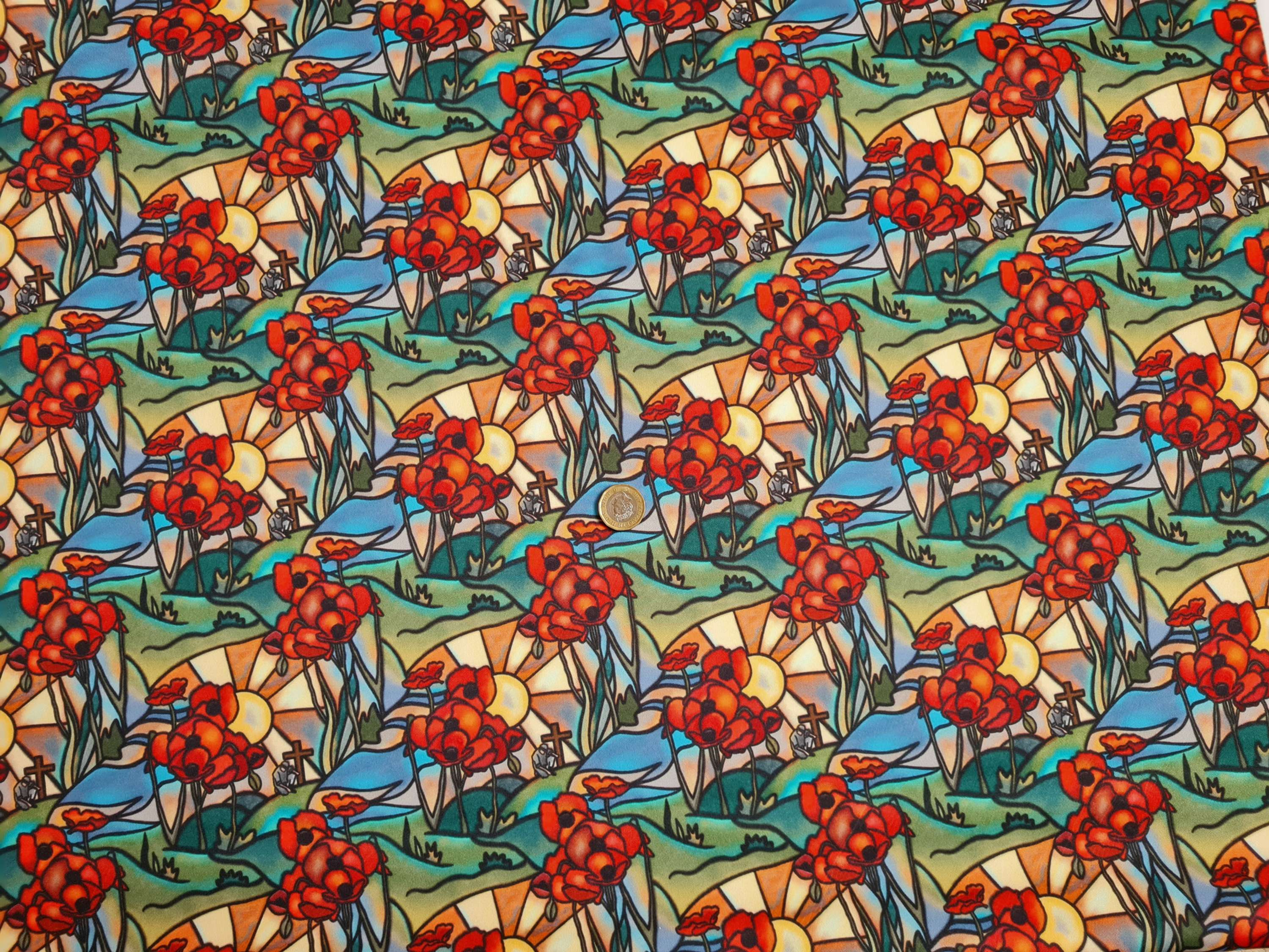 EXCLUSIVE Stained Glass Effect Poppies & Soldier