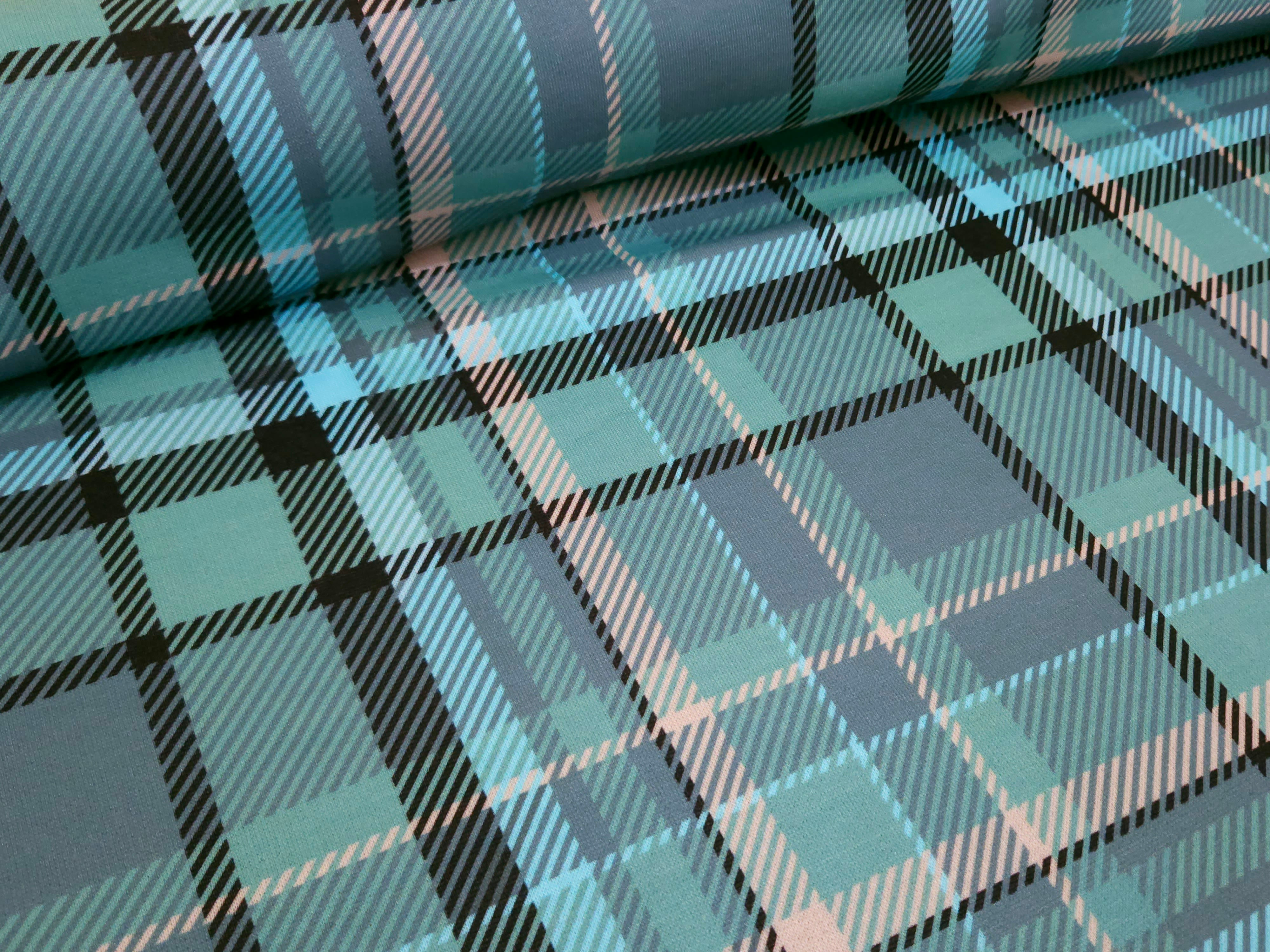 EXCLUSIVE Pastel Green/Teal Tartan (French Terry)