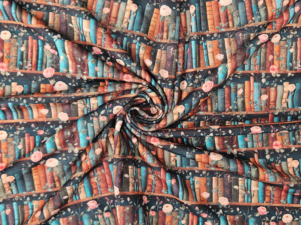 Thumbnail: 3m for £9 - Floral Bookcase Spun Polyester Elastane (WH1608)