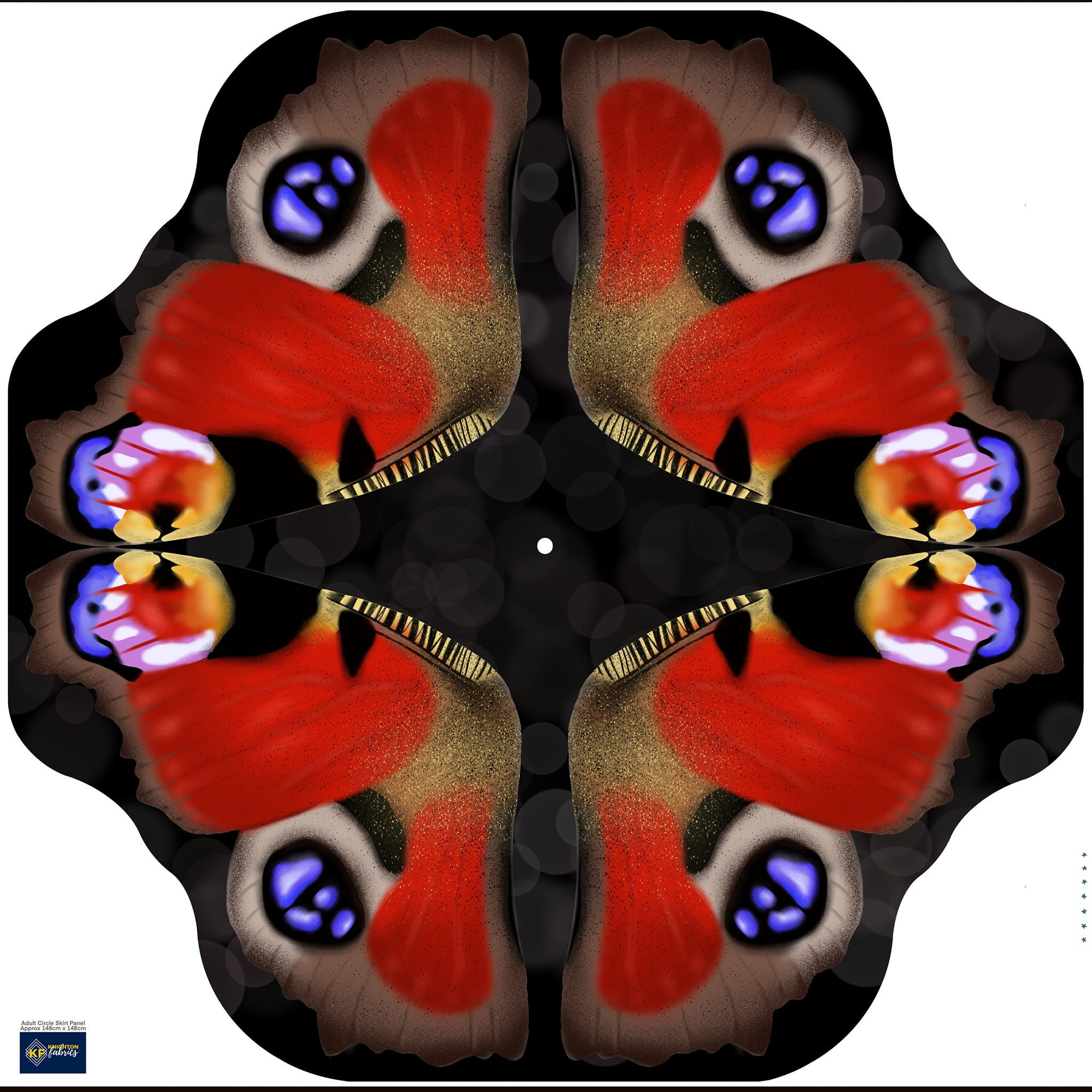 EXCLUSIVE Peacock Butterfly ADULT Circle Skirt Panel