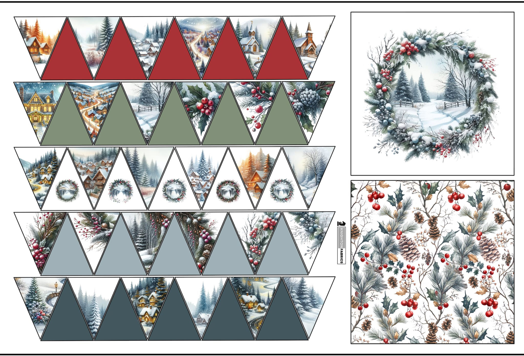 EXCLUSIVE Christmas Scene Bunting/Decor Panel (Woven Polyester)