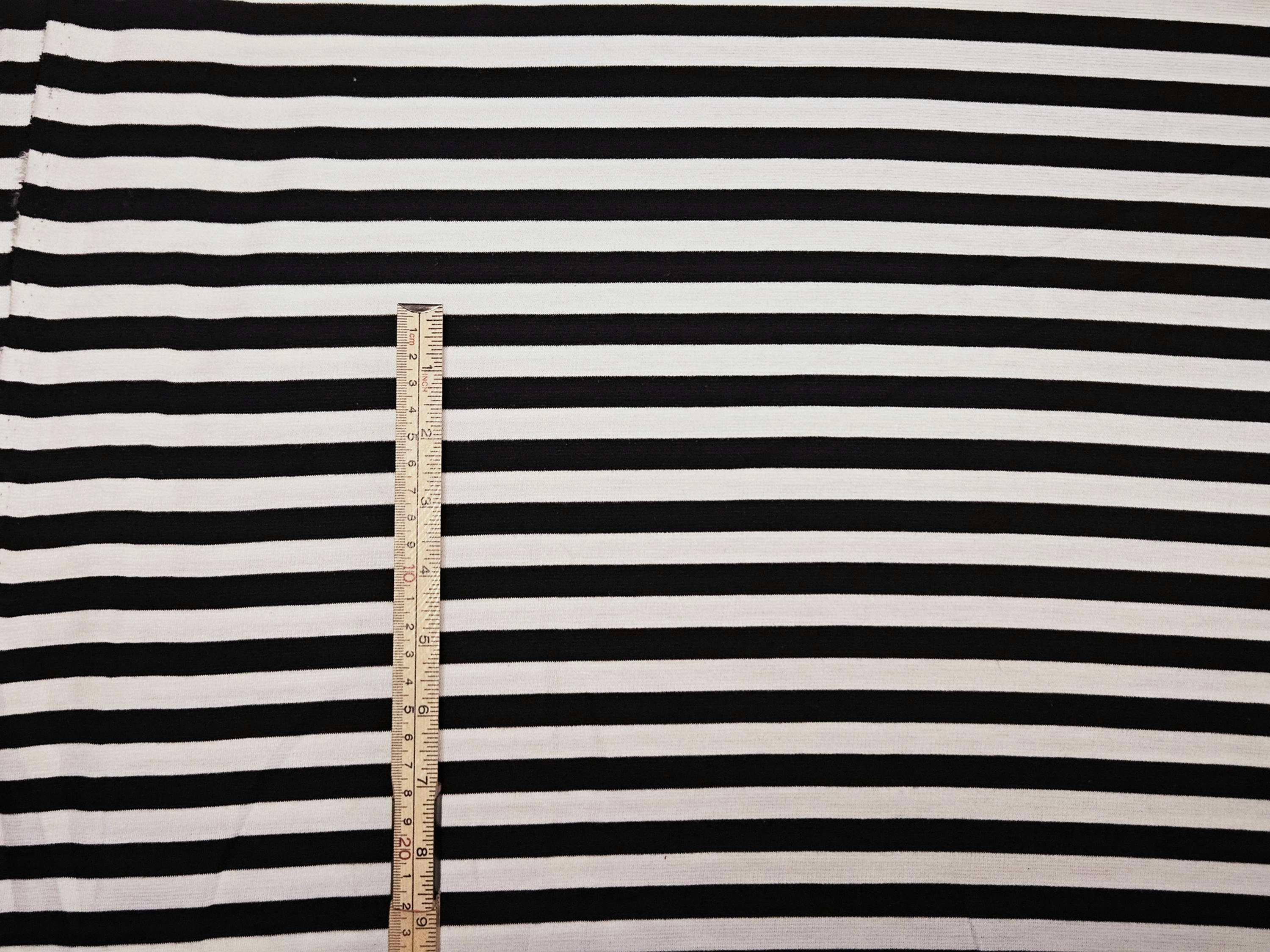 3m for £4 Black/White Horizontal Stripes Ponti (VIP78)