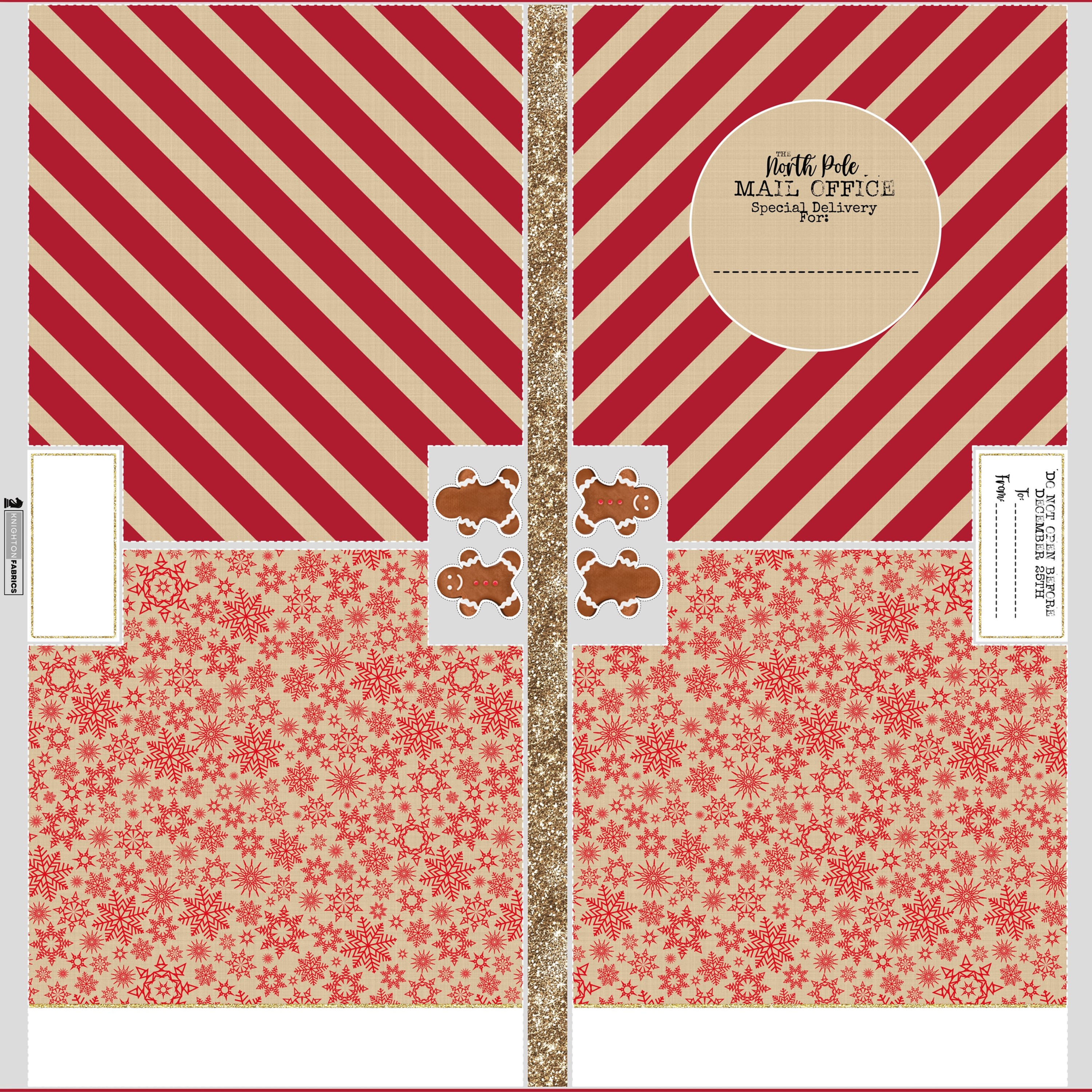 EXCLUSIVE Santa Sack & Plush Panel (Faux Glitter) Woven Polyester