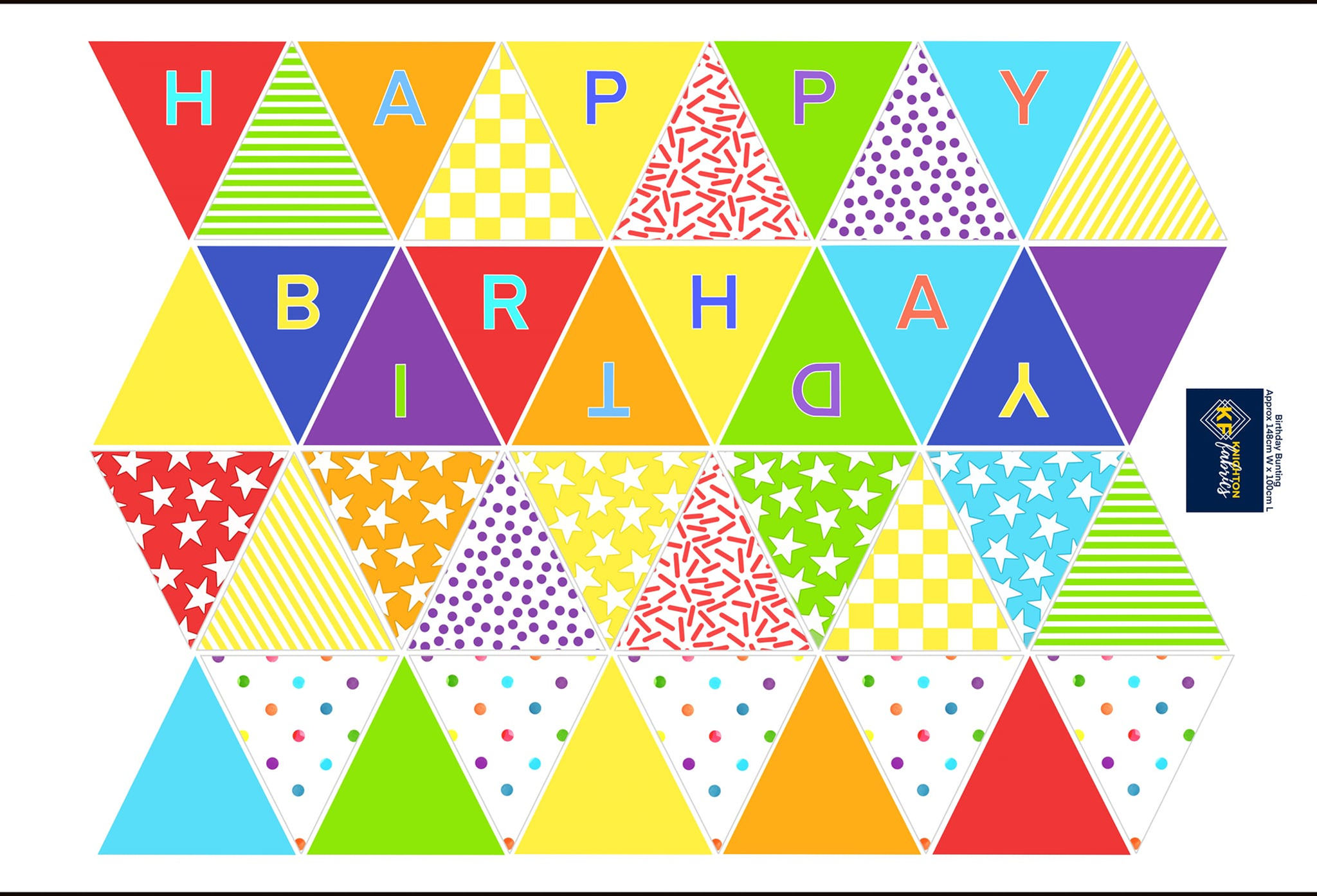 EXCLUSIVE Birthday Bunting Panel (Woven Polyester)
