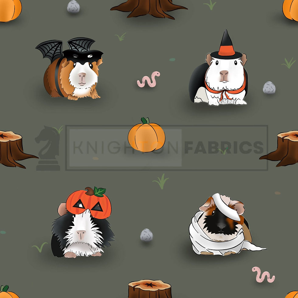 Thumbnail: 3m for £9 Trick or Treat Guinea Pigs - Spun Polyester Elastane (WH1696)