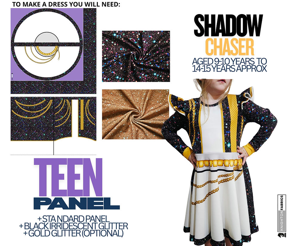 Thumbnail: EXCLUSIVE Shadow Chaser Teen Circle Skirt Panel (Scuba & Velvet Lycra)