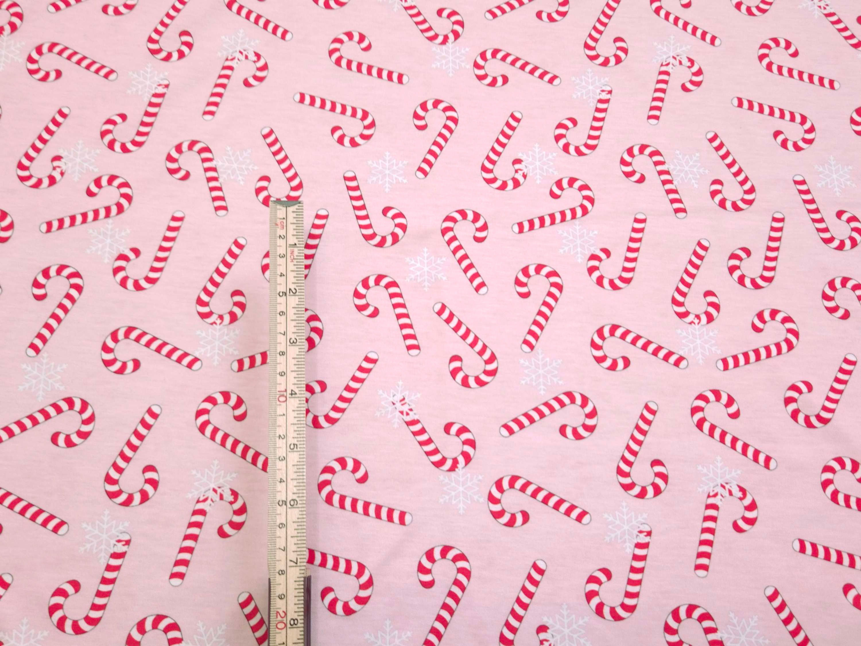 EXCLUSIVE Snowflake Candycanes Light Pink - Spun Polyester Elastane