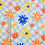 Thumbnail: 3m for £9 White/Blue Checker Retro Flowers Spun Polyester Elastane (WH357)