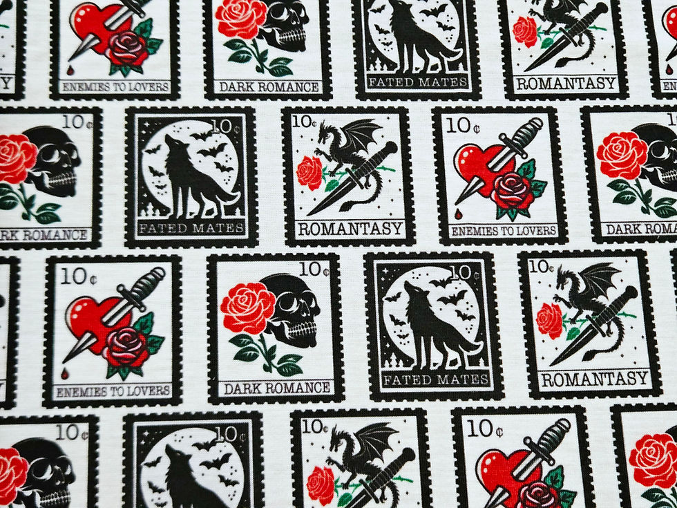 Thumbnail: 3m for £9 - Dark Romance Book Stamps - Spun Polyester Elastane (WH1757)