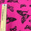 Thumbnail: 3m for £6 Black Butterflies Bright Pink Spun Polyester Elastane (WH515)