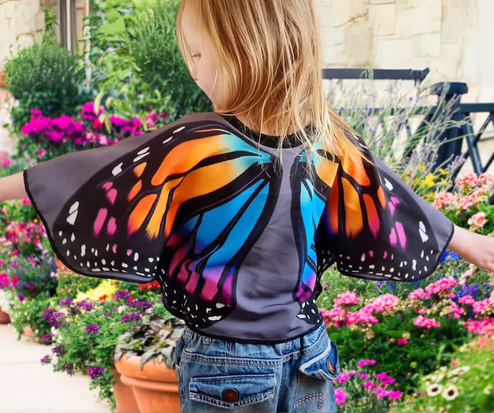 Thumbnail: EXCLUSIVE Child Blue/Pink/Orange Butterfly Circle Skirt Panel