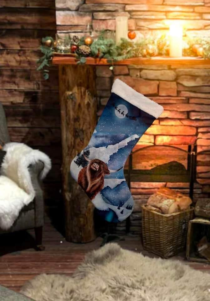 Thumbnail: EXCLUSIVE Extra Large Highland Cow Stocking Panel (Woven Polyester)
