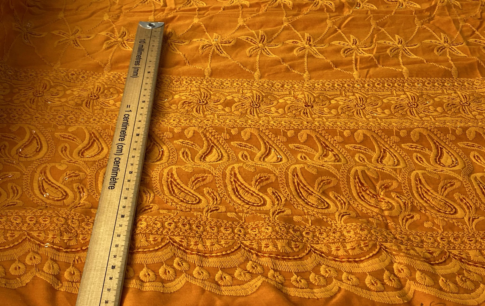 3m for £9 Dark Mustard Sequin Broderie Anglaise (BA32)l
