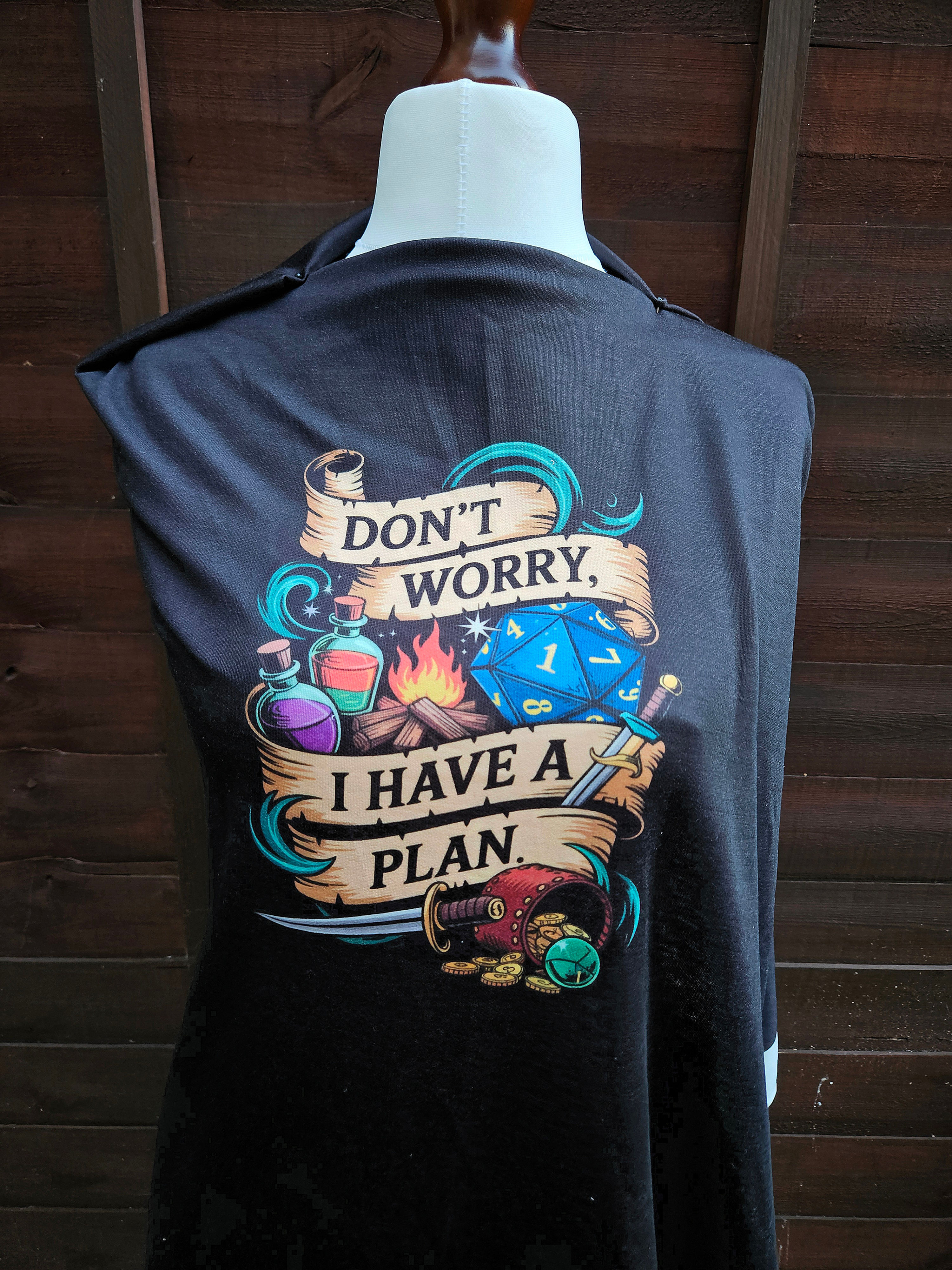 Dice Game "Don't Worry, I Have A Plan" Adult Standard Panel