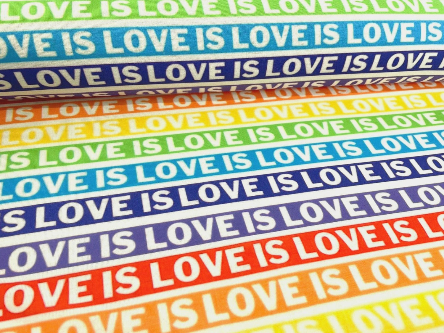 Love is Love White Colourway (Spun Polyester Elastane)