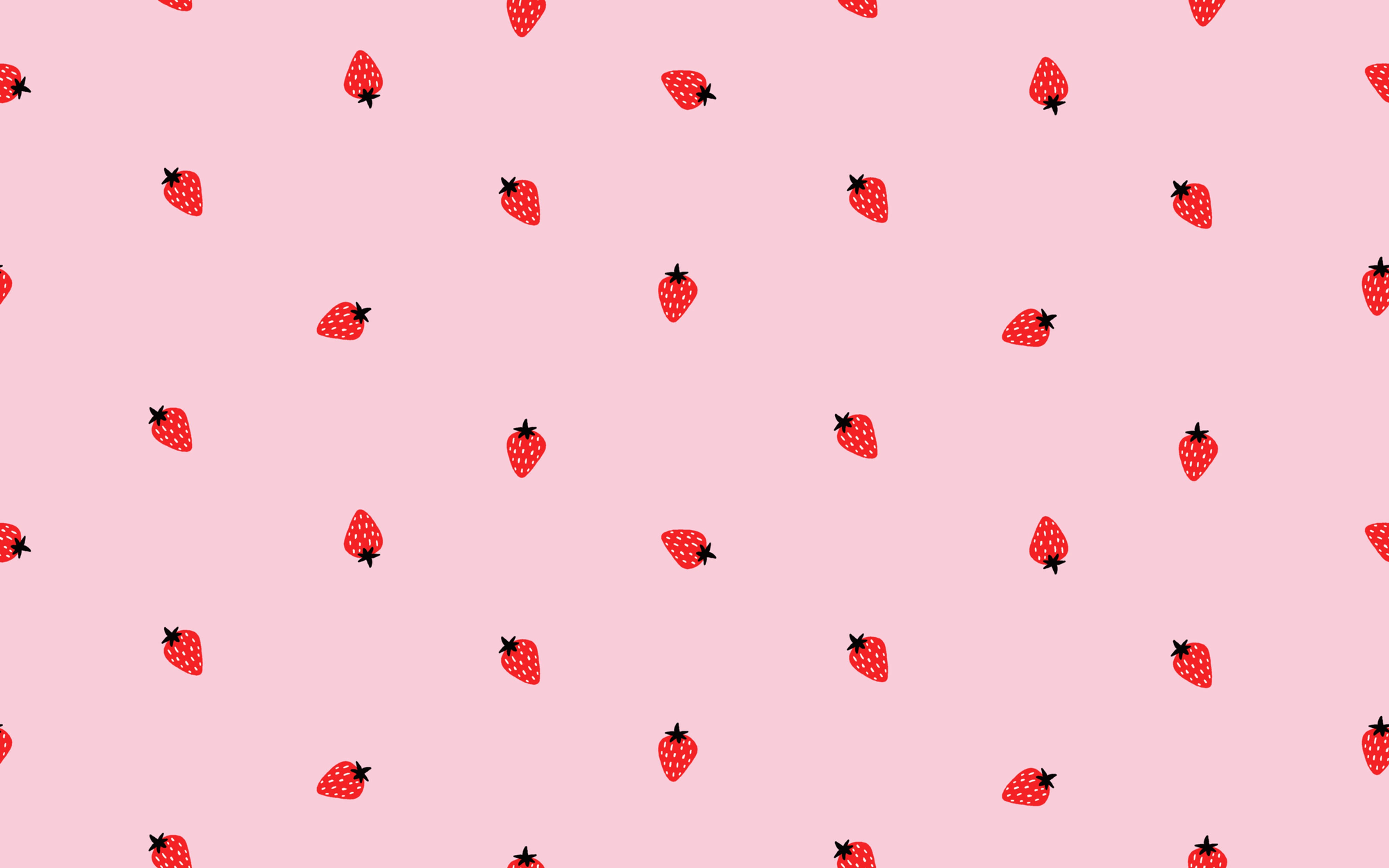 3m for £9 Little Strawberries on Pink - Spun Polyester Elastane (WH1588)