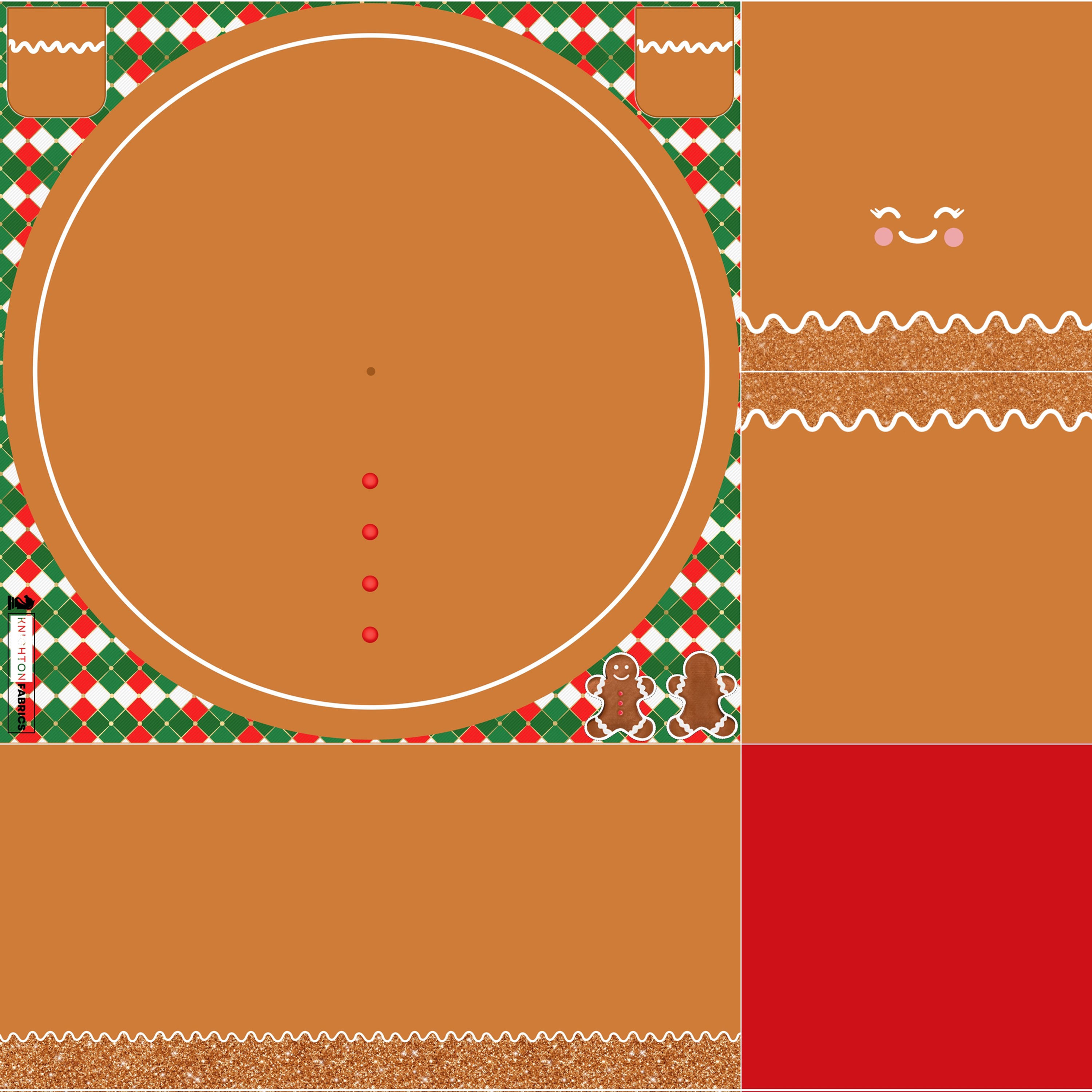 EXCLUSIVE Child Gingerbread Girl Circle Skirt Panel