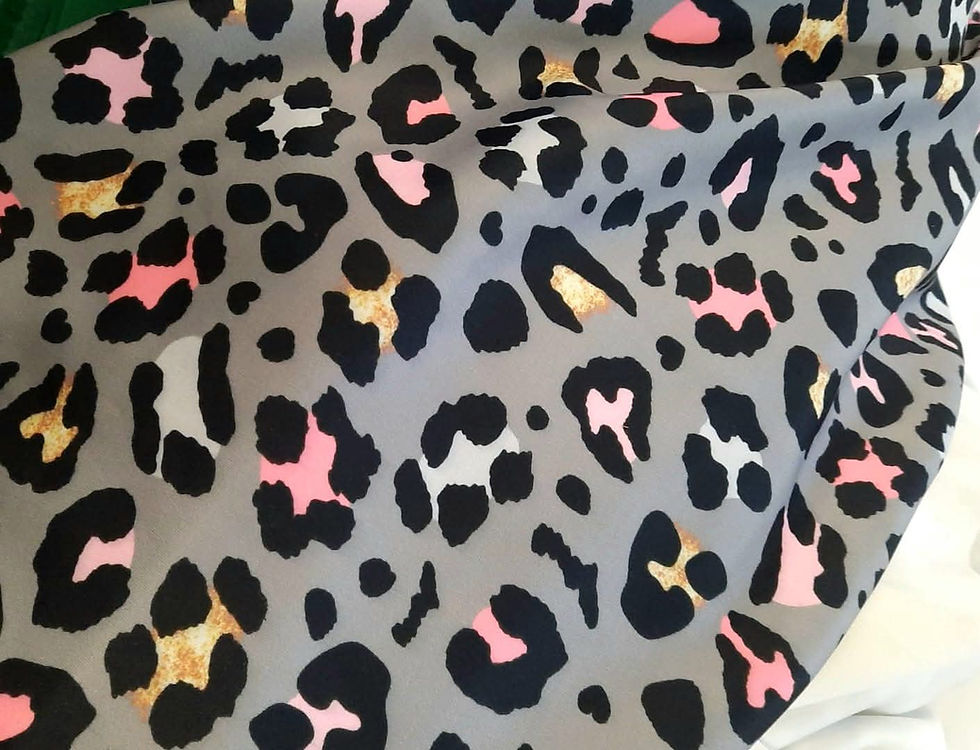 Thumbnail: EXCLUSIVE Pink/Grey/Faux Printed Gold Glitter Leopard Print 