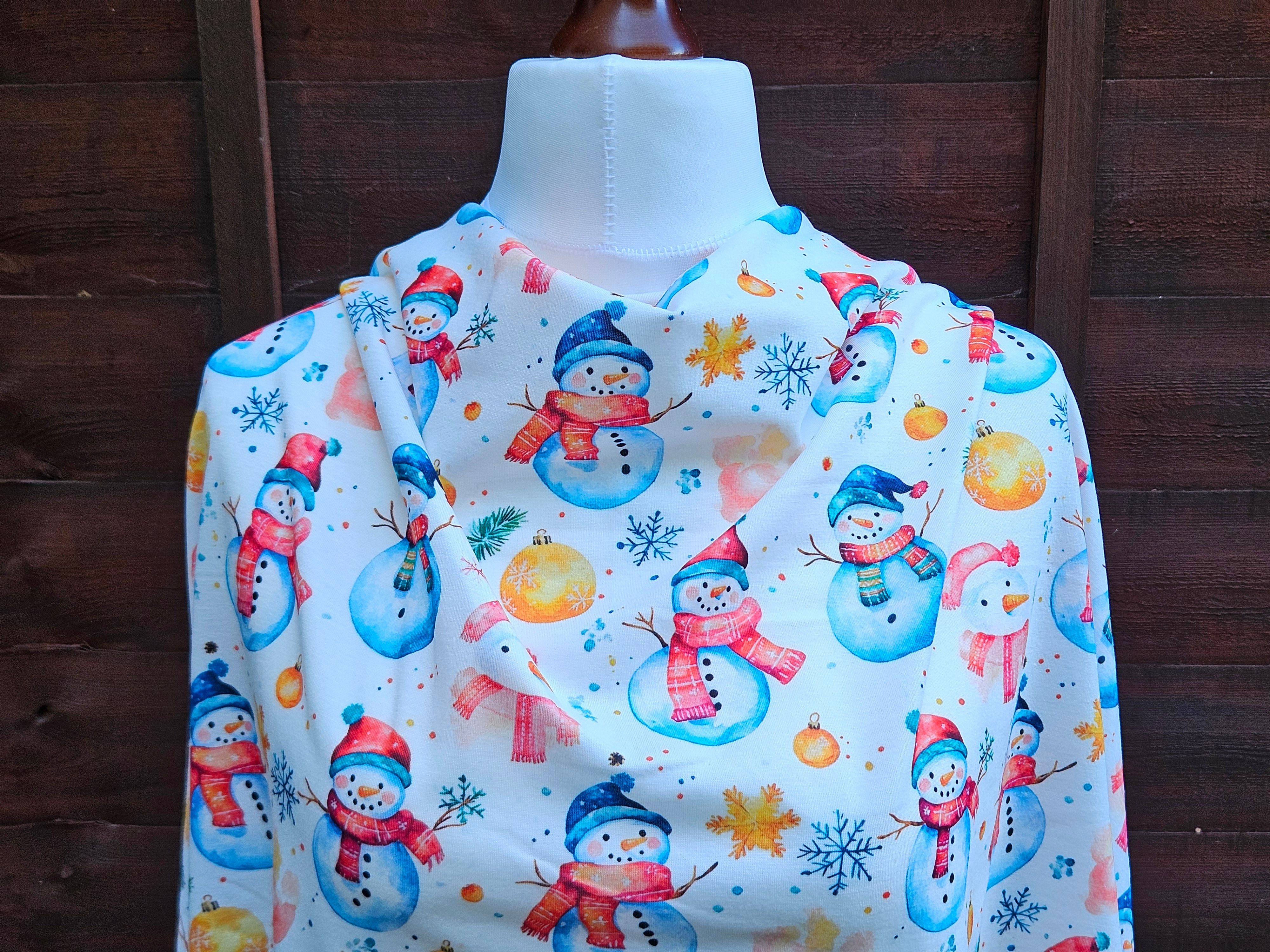 3m for £9 Snowman Party - Spun Polyester Elastane (WH1715)