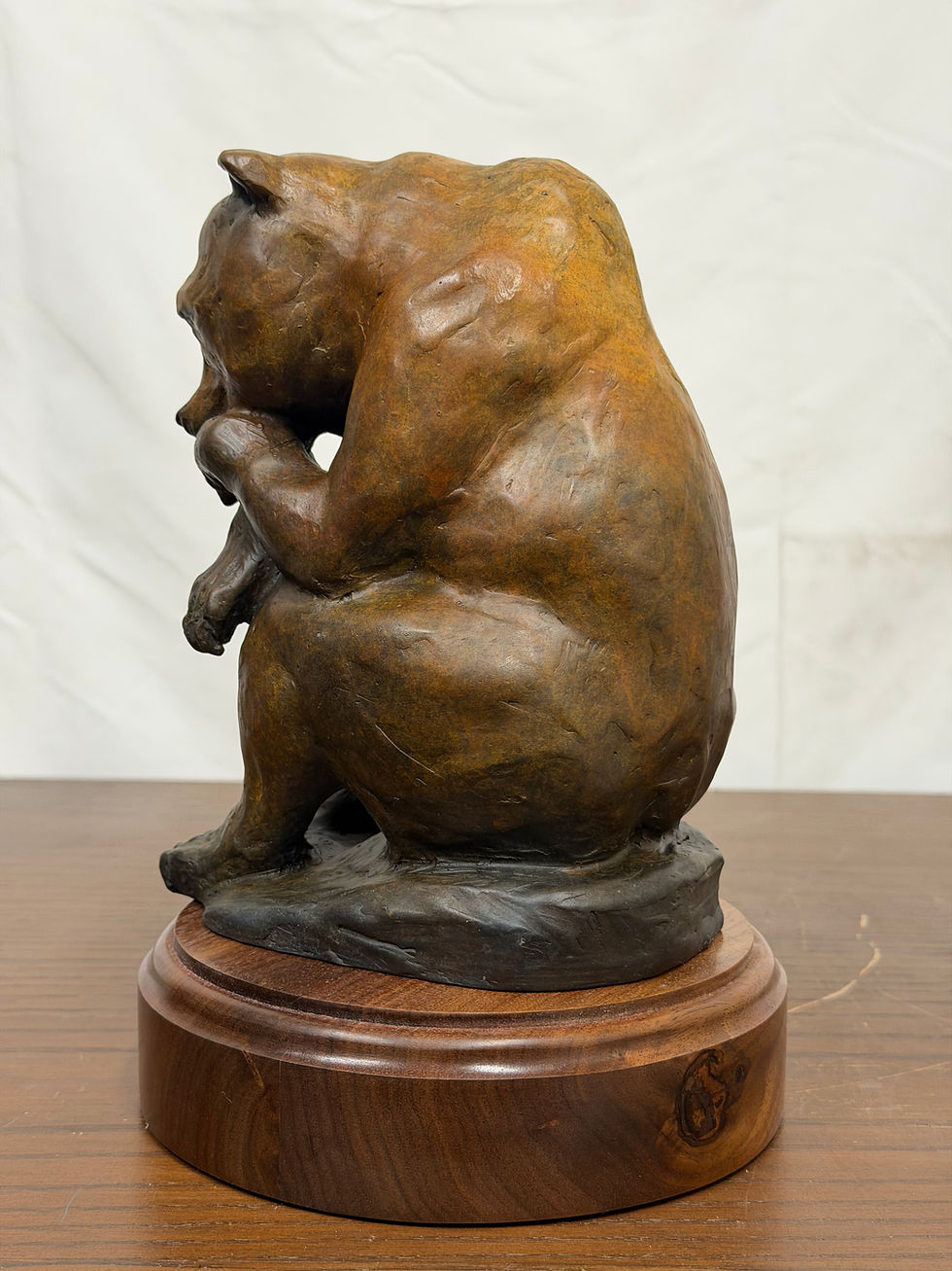 Thumbnail: Thinking Bear, a limited edition bear bronze sculpture by Geoffrey C. Smith, inspired by Rodin.