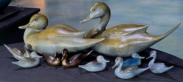 Collection of Limited Edition Bronze Duck Decoys by artist Geoffrey Smith