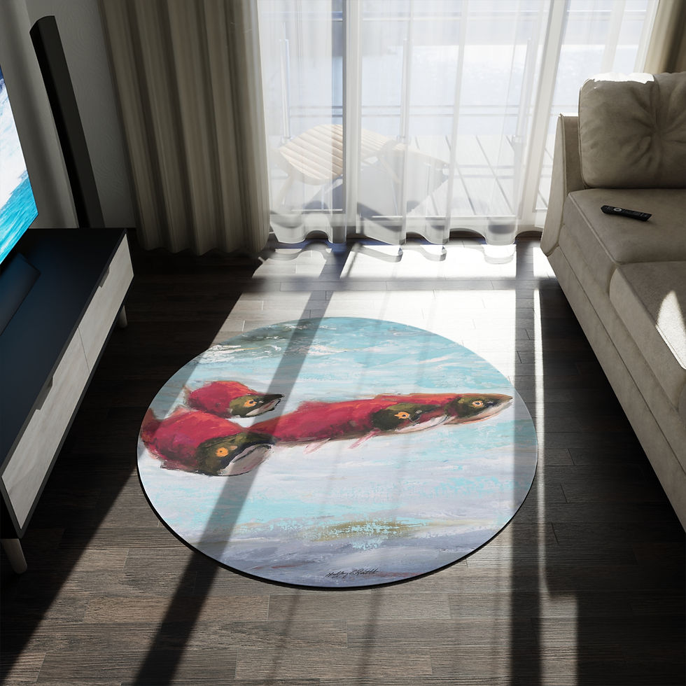 Thumbnail: Alaskan Salmon Round Area Rug 