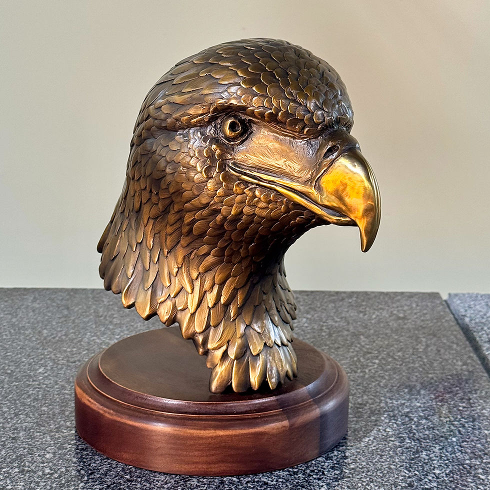 Presidential American Eagle Bust collectible bronze sculpture with a rich bronze patina, shown in a three-quarter profile