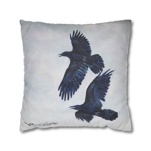 2 Ravens Pillow Cover | Follow the Artist