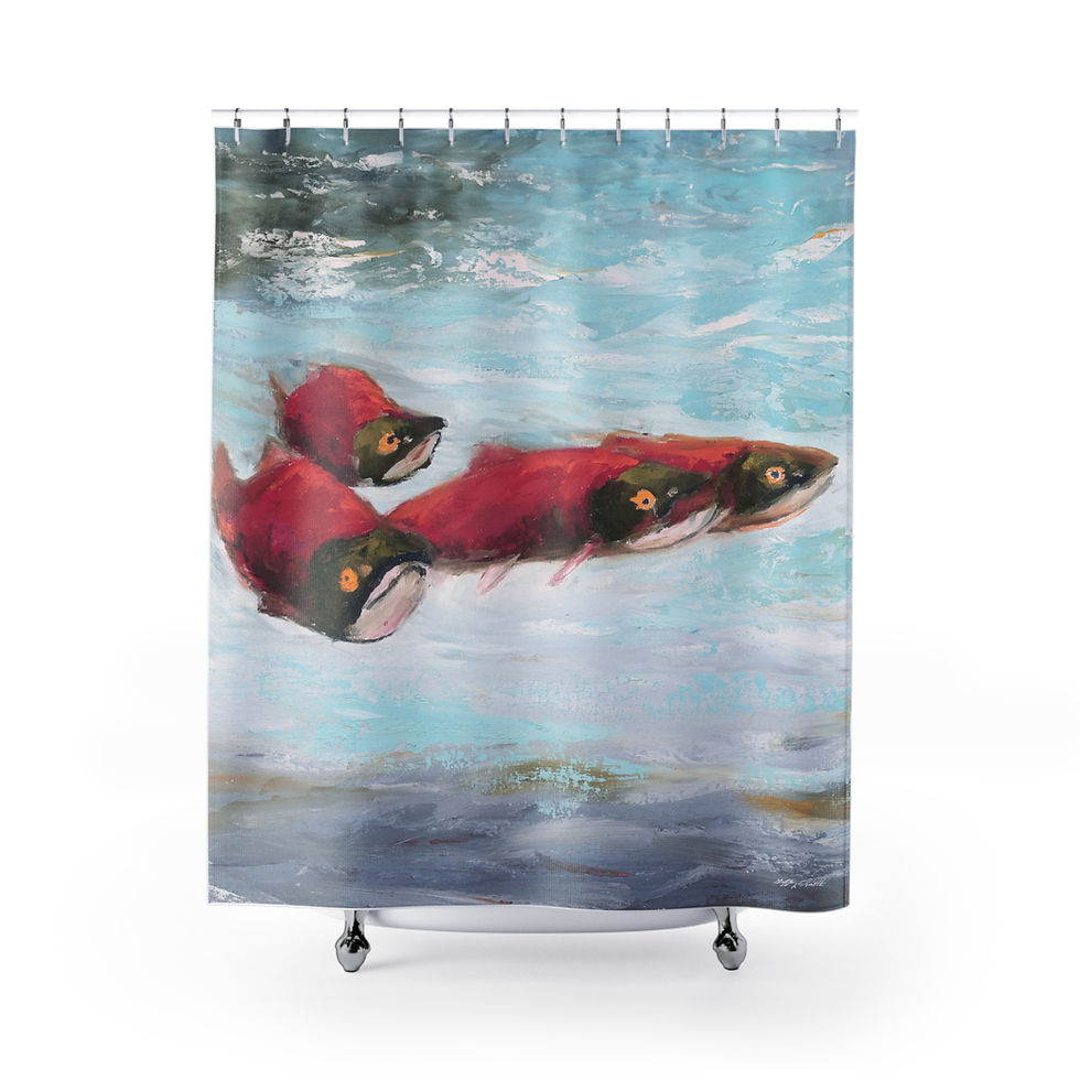 Alaska Salmon Shower Curtain