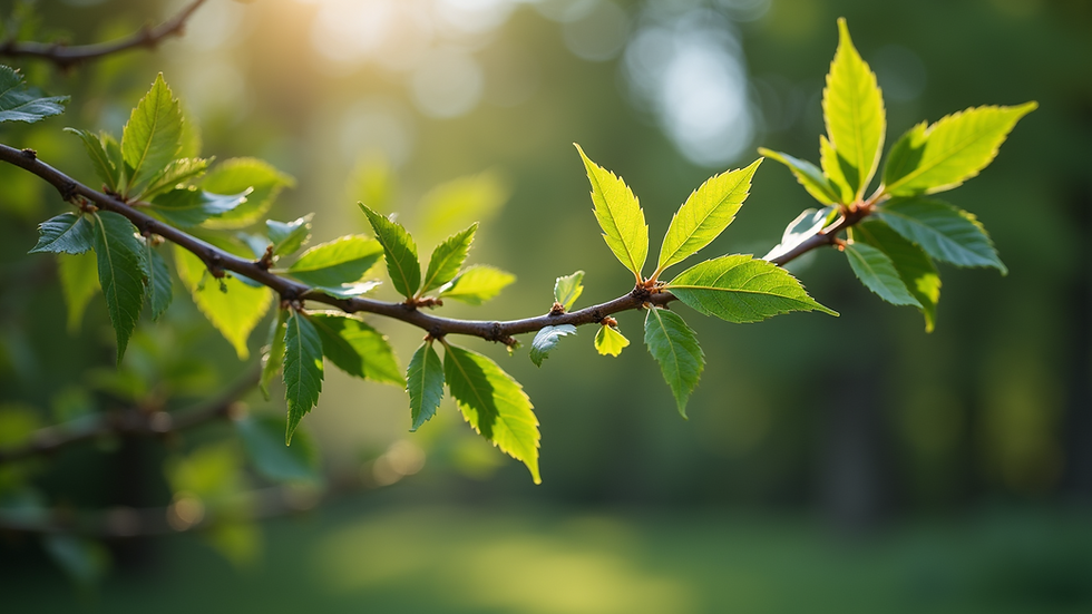 Close-up view of a healthy tree with trimmed branches