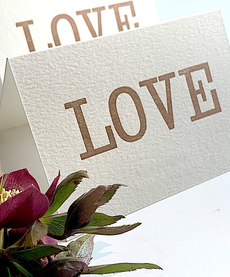 Letterpress valentines card