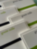 navy and lime green grazie mille letterpress cards