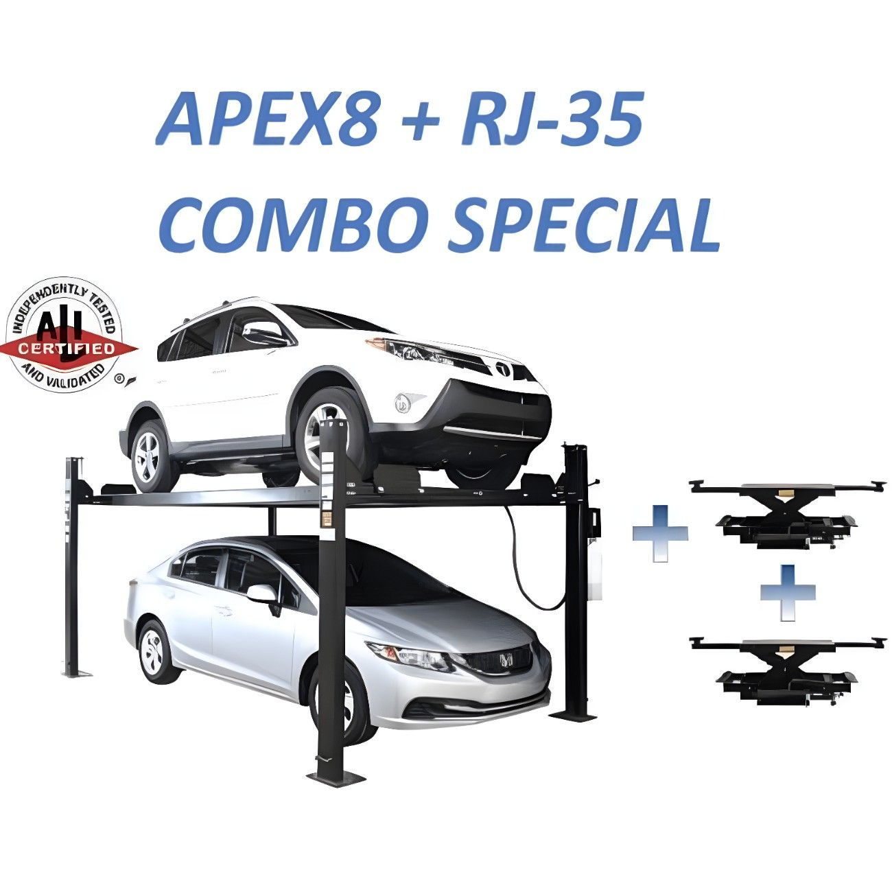 Atlas APEX 8 4 Post Lift + (2) ProJack35 Sliding Jacks Combo