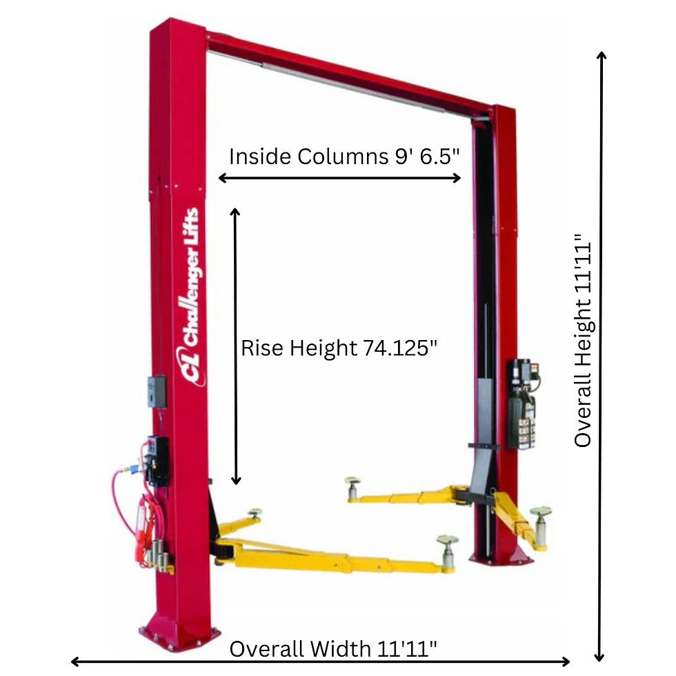 Thumbnail: Challenger Lifts 10K Versymmetric Adjustable Two Post Lift CL10AV3-2-QC
