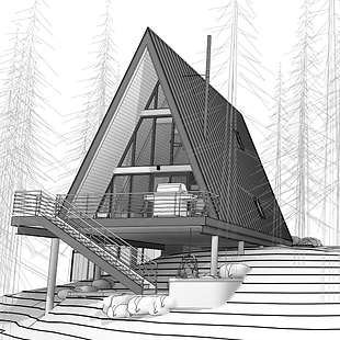 A-Frame Architecture near St. Mary's Glacier, Colorado