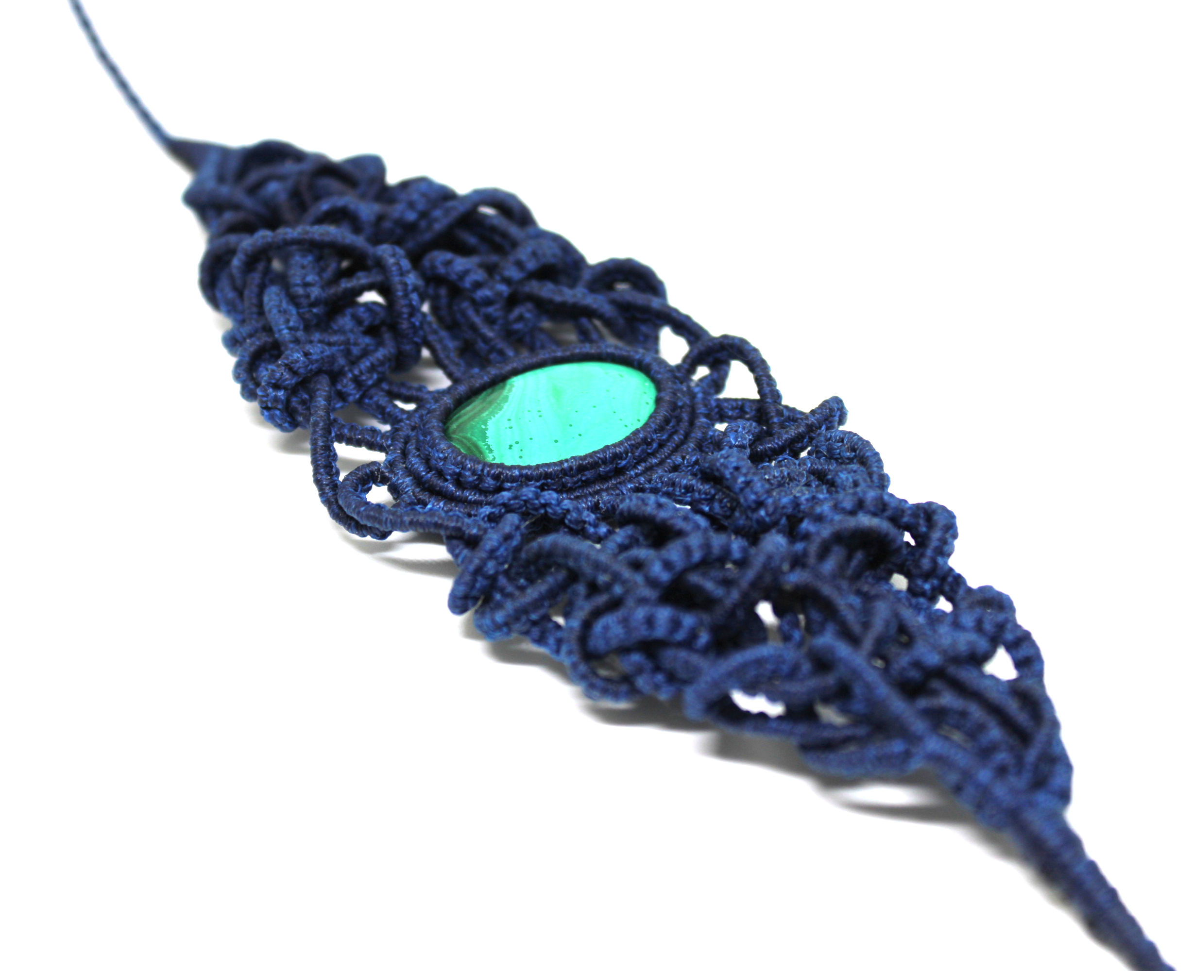 Makramee-Armband mit Malachit – Handgemachtes Unikat