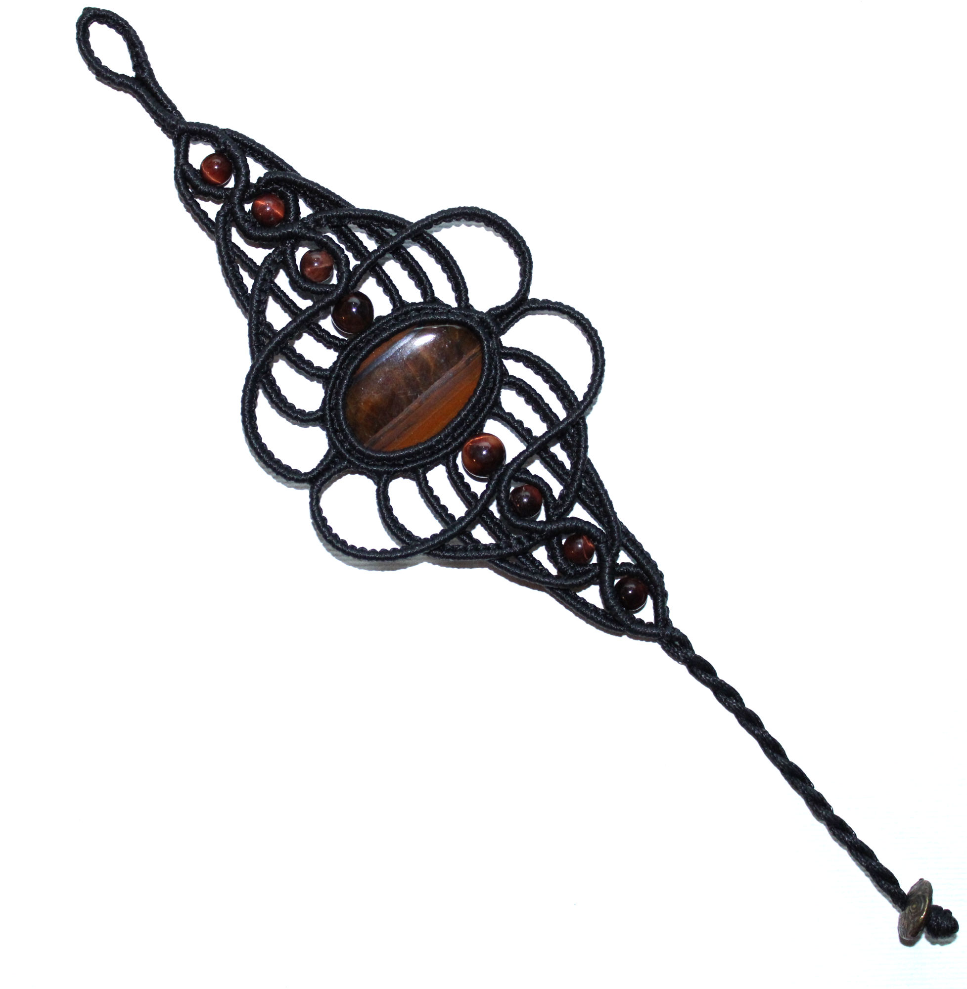„Handgemachtes Makramee Armband mit Tigerauge Edelstein – Einzigartiges Design