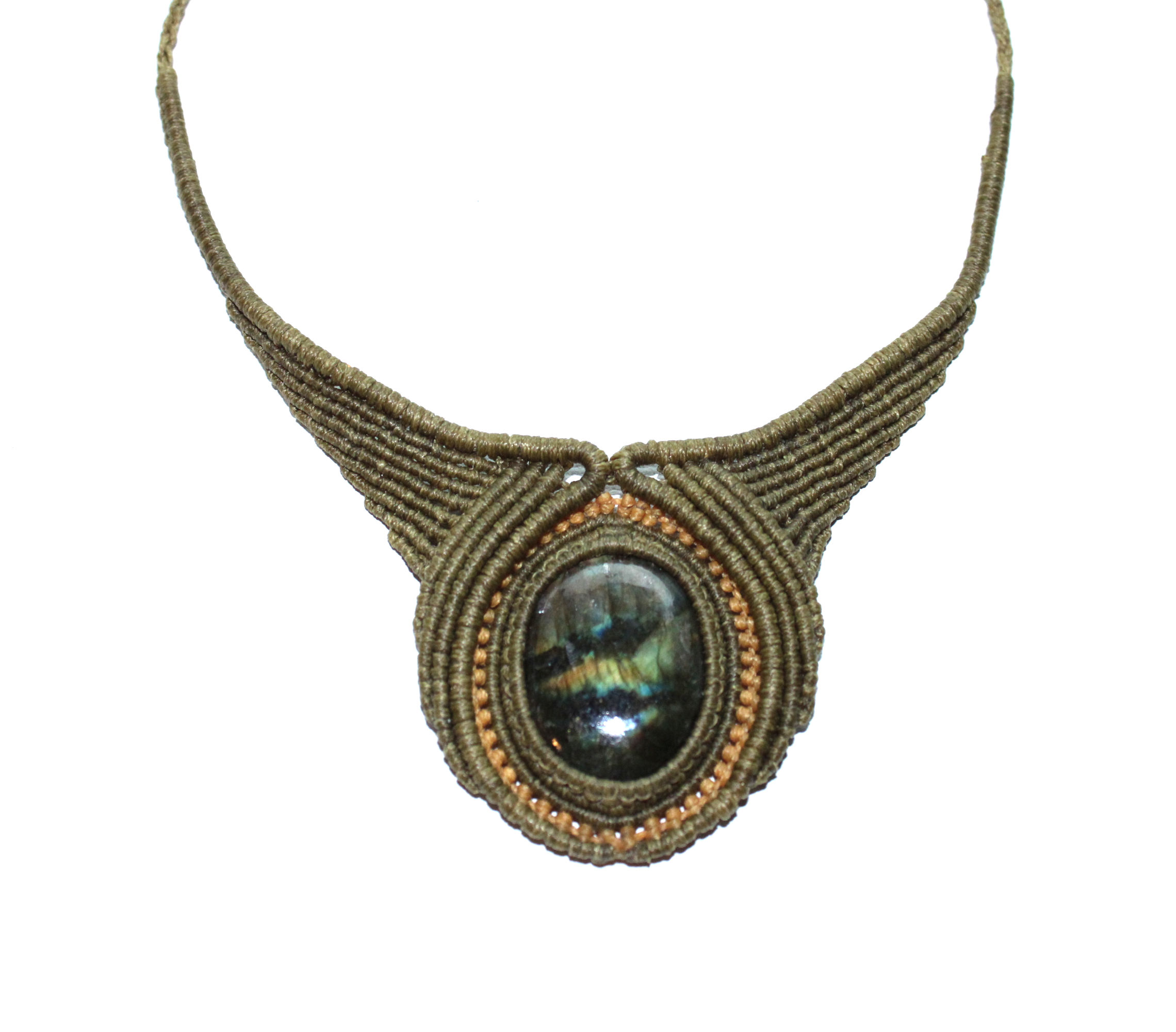 Handgemachte Halskette mit Labradorit Edelstein