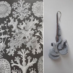 Big single earring. Copper, silver and y