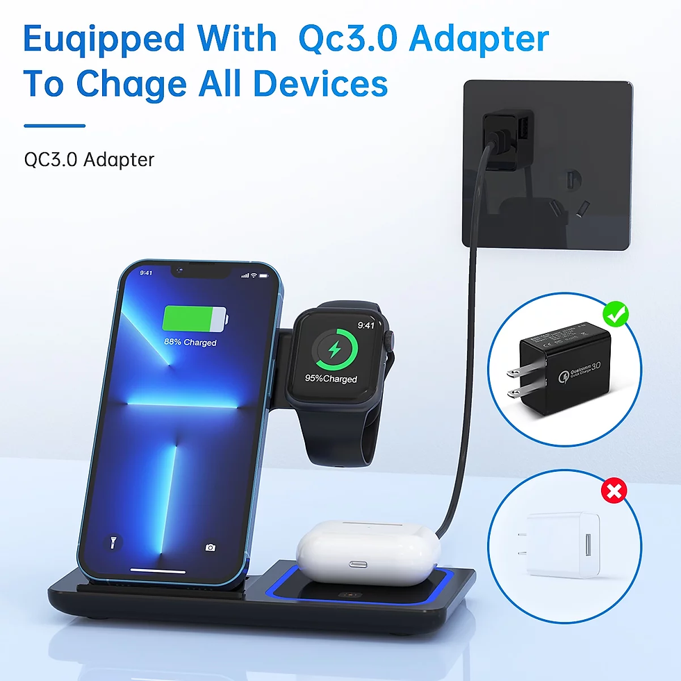 Thumbnail: Wireless Charger, 18W Fast Iphone Charging Station for Iphone 16/15/14/13/12 /11
