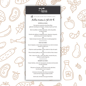 Création menu restaurant Biscarrosse Plage
