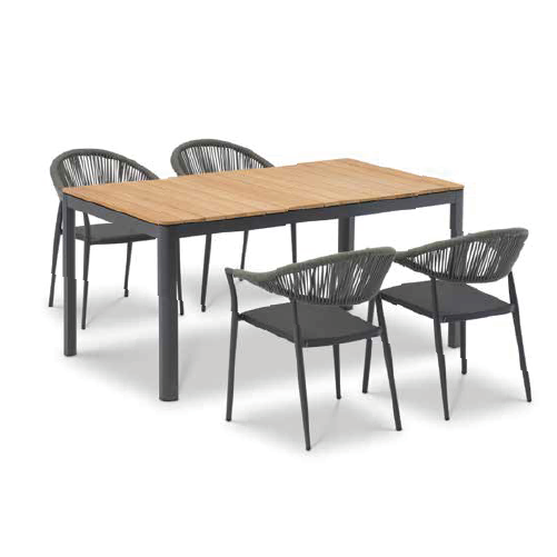 HENRY Table + 4 Chairs Set