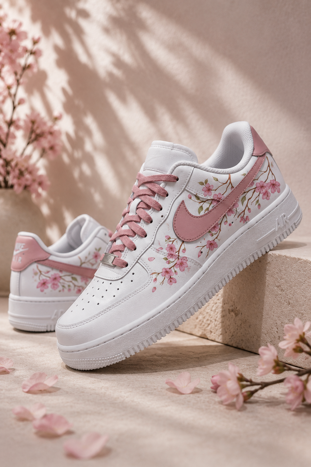 Nike Air Force 1 personnalisées « Fleurs de cerisier »