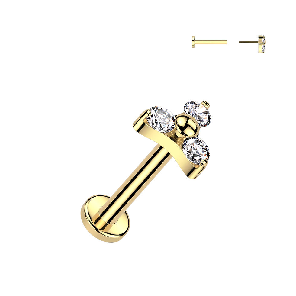 Miniatura: Piercing Labret Trinity Titanio - Arete - ADR Joyería Corporal