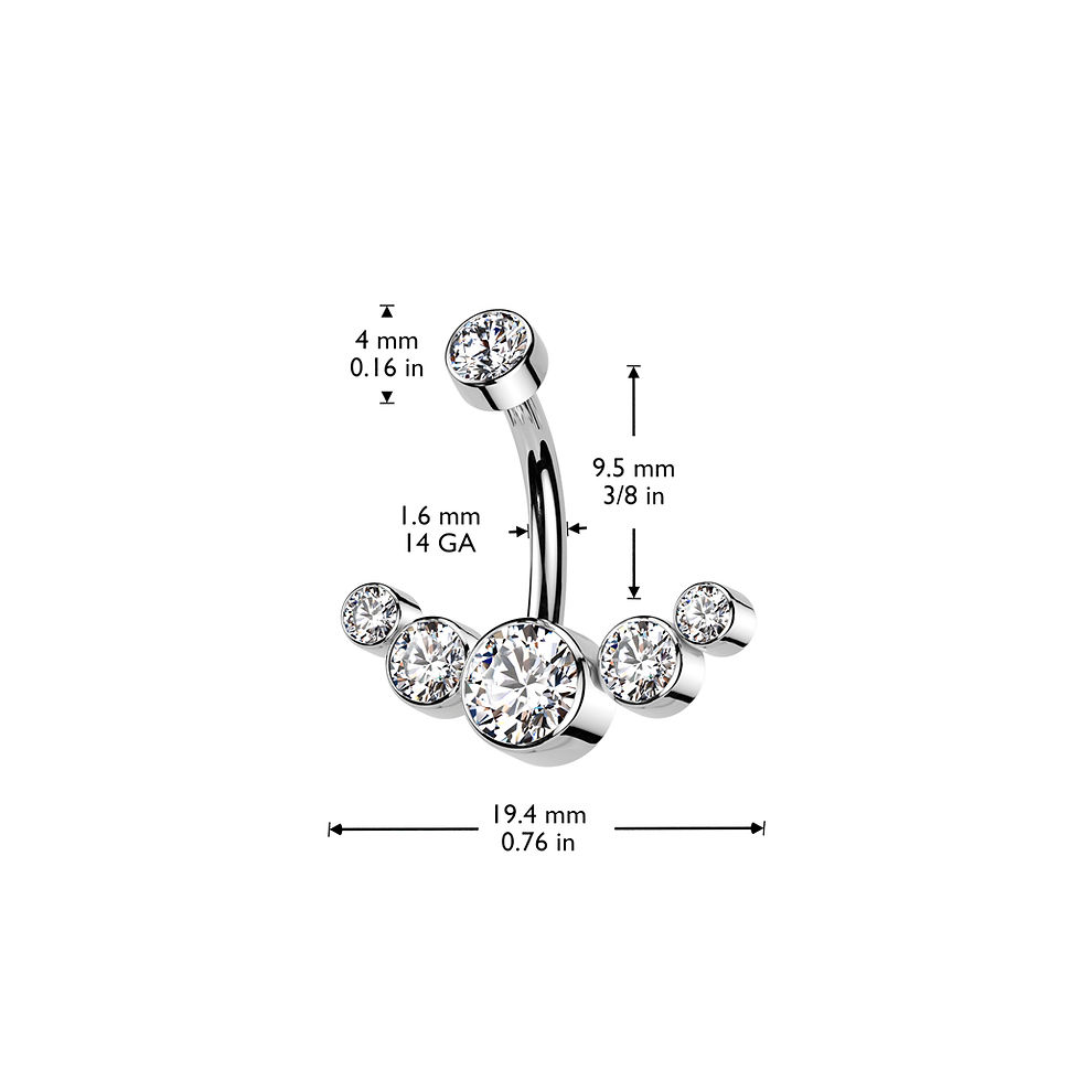 Miniatura: Piercing Ombligo Cluster - Navel Arete - ADR Joyería Corporal