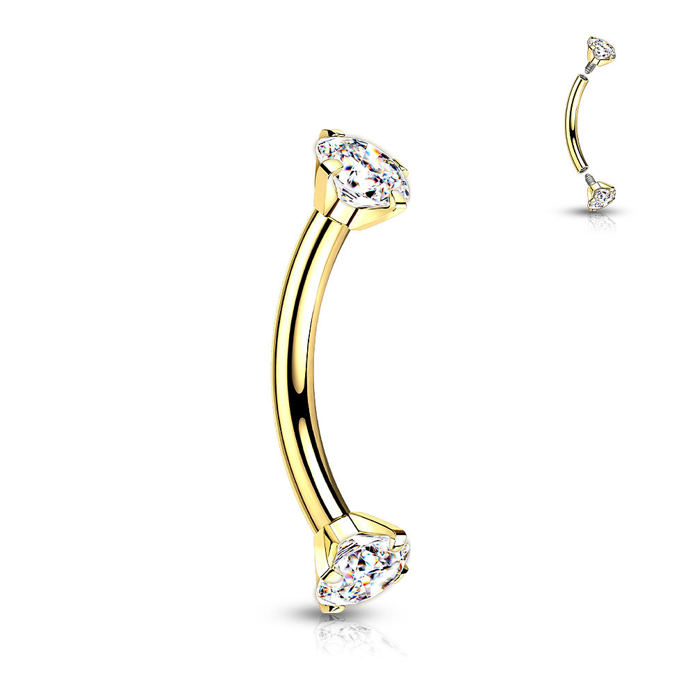 Miniatura: Piercing Barbell Curvo Zircon - Banana - ADR Joyería Corporal