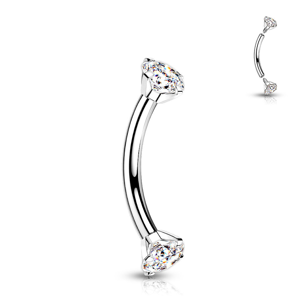 Miniatura: Piercing Barbell Curvo Zircon - Banana - ADR Joyería Corporal