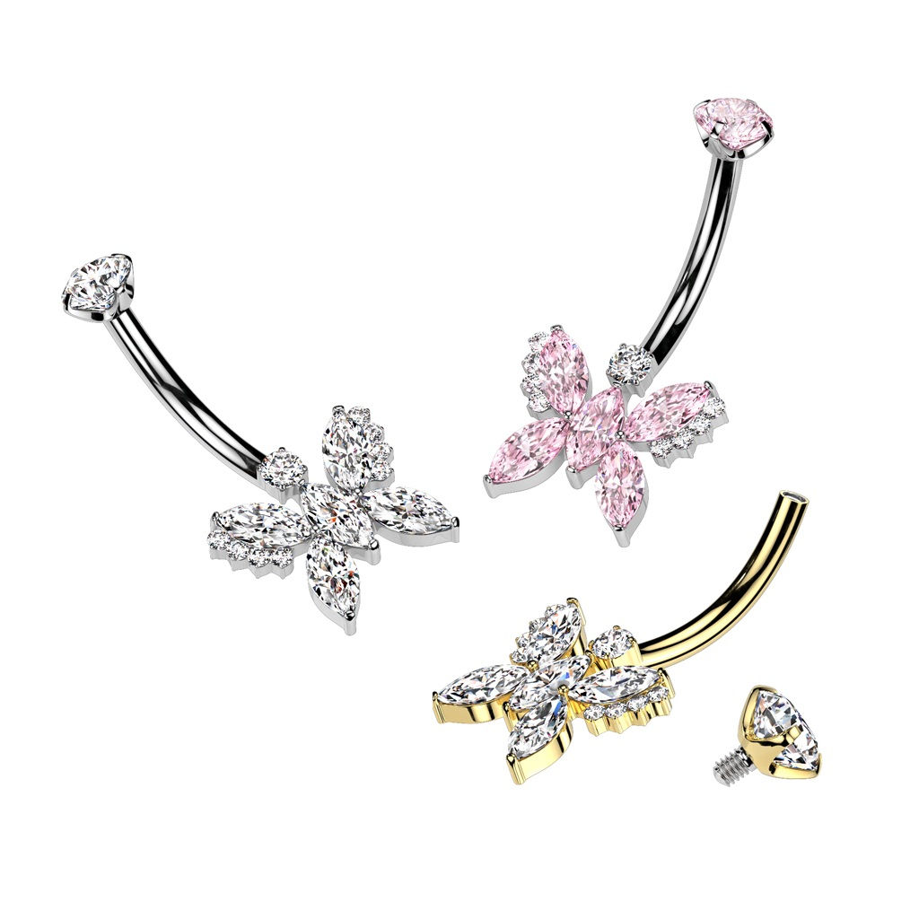 Piercing Ombligo Mariposa Colonial - Navel Arete - ADR Joyería Corporal